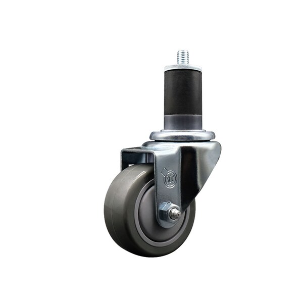 Service Caster 3'' SS Gray Poly Wheel Swivel 1-5/8'' Expanding Stem Caster SCC-SSEX20S314-PPUB-158 - main